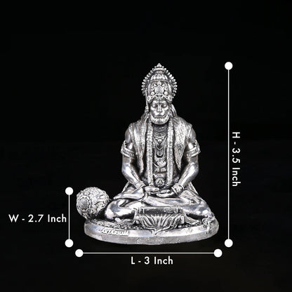 Meditating Lord Hanuman 2.0 Pure Silver