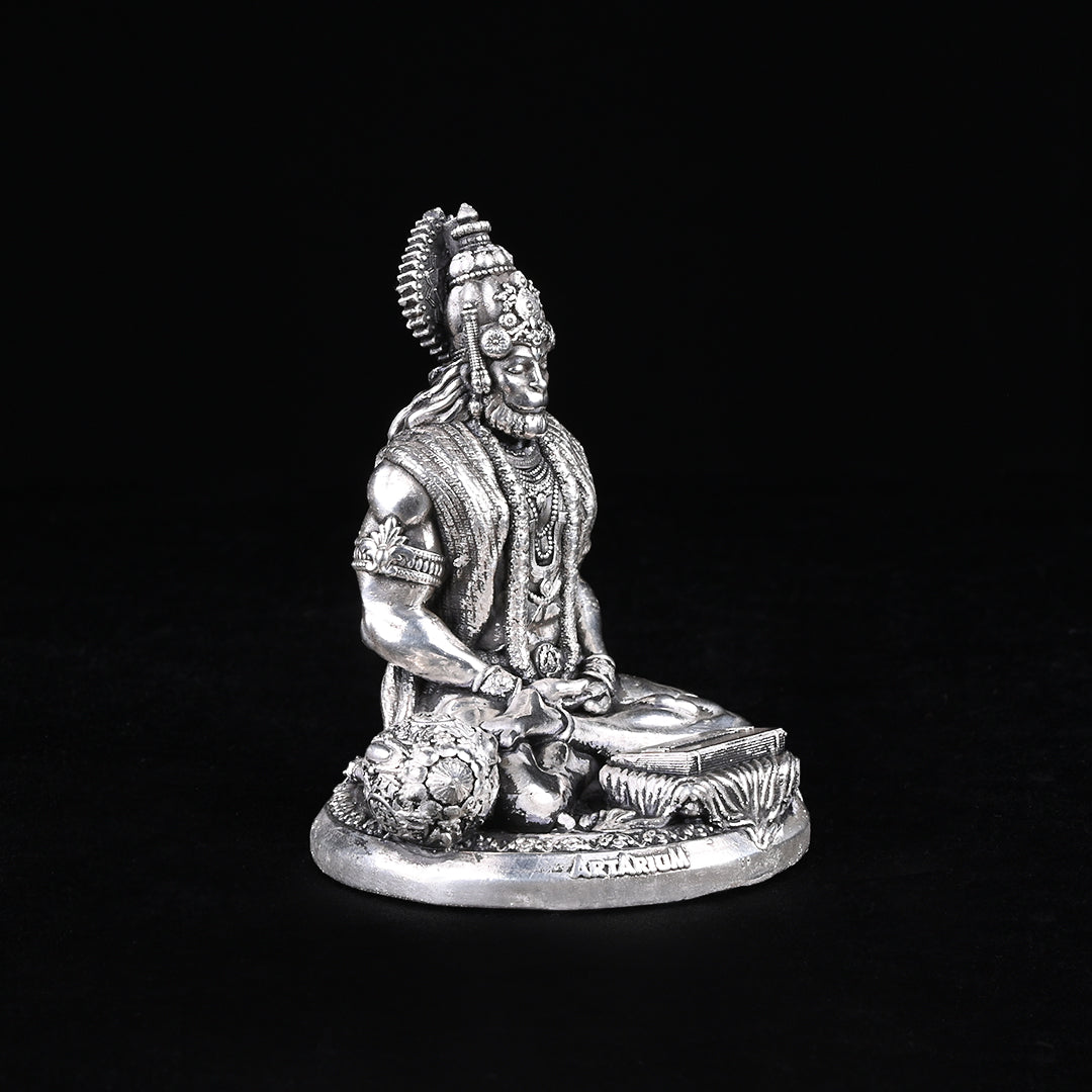 Meditating Lord Hanuman 2.0 Pure Silver