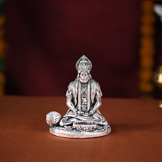 Meditating Lord Hanuman 2.0 Pure Silver