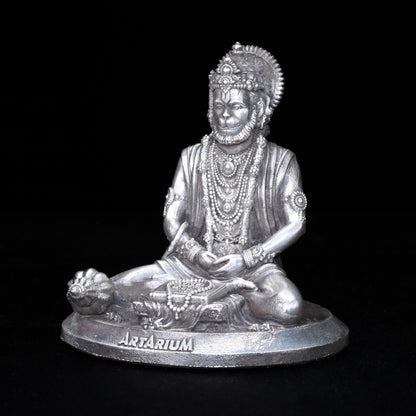 Meditating Hanumanji Pure Silver