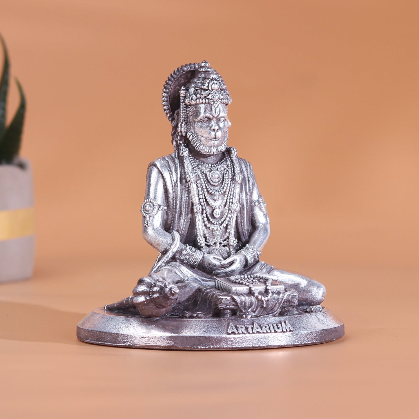 Meditating Hanumanji Pure Silver