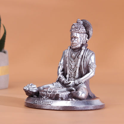 Meditating Hanumanji Pure Silver