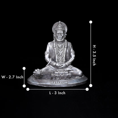 Meditating Hanumanji Pure Silver