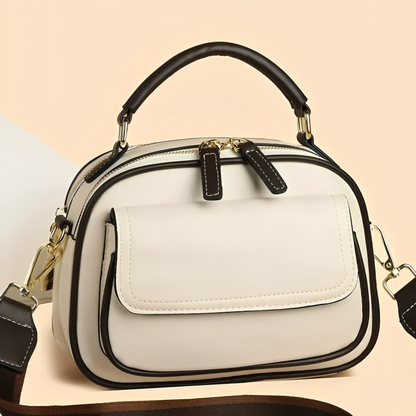 Double Fusion double-layer shoulder bag with wide strap