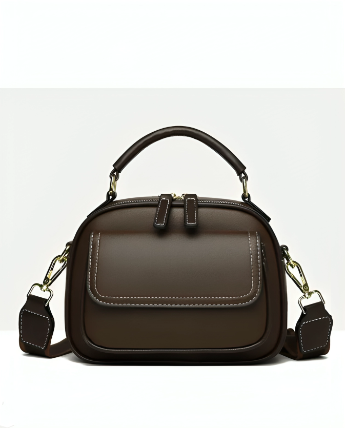 Double Fusion double-layer shoulder bag with wide strap